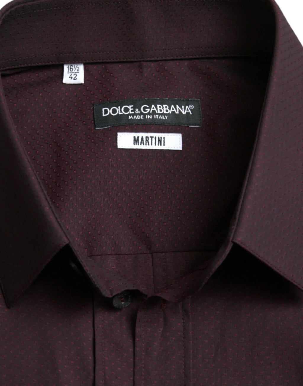 Dolce & Gabbana Maroon Jacquard Formal Dress MARTINI Shirt - Zeiniez