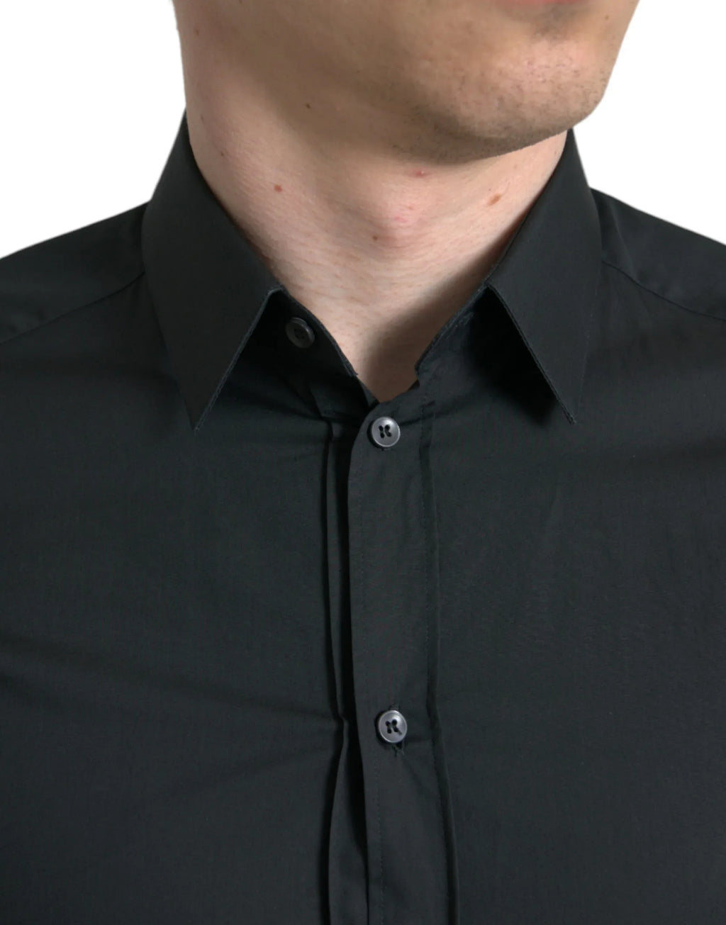 Dolce & Gabbana Black Cotton Silk Formal GOLD Dress Shirt - Zeiniez