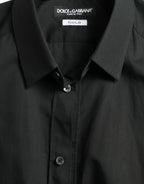 Dolce & Gabbana Black Cotton Silk Formal GOLD Dress Shirt - Zeiniez