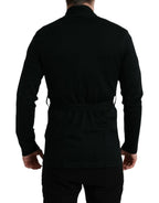 Dolce & Gabbana Black Cashmere Long Sleeves Belted Wrap Robe - Zeiniez