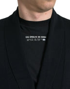 Dolce & Gabbana Black Cashmere Long Sleeves Belted Wrap Robe - Zeiniez