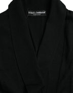Dolce & Gabbana Black Cashmere Long Sleeves Belted Wrap Robe - Zeiniez