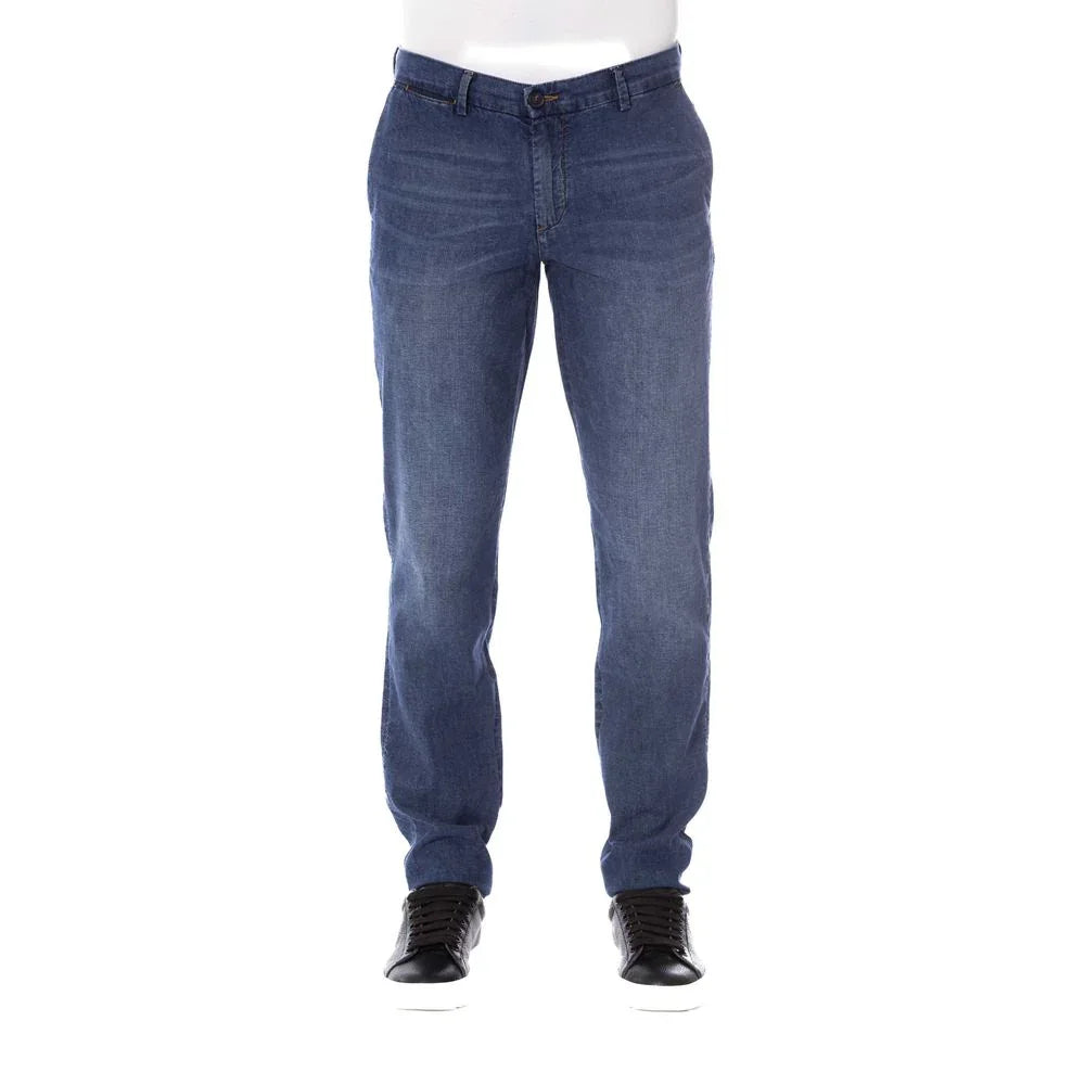 Trussardi Jeans Blue Cotton Men Jeans - Zeiniez