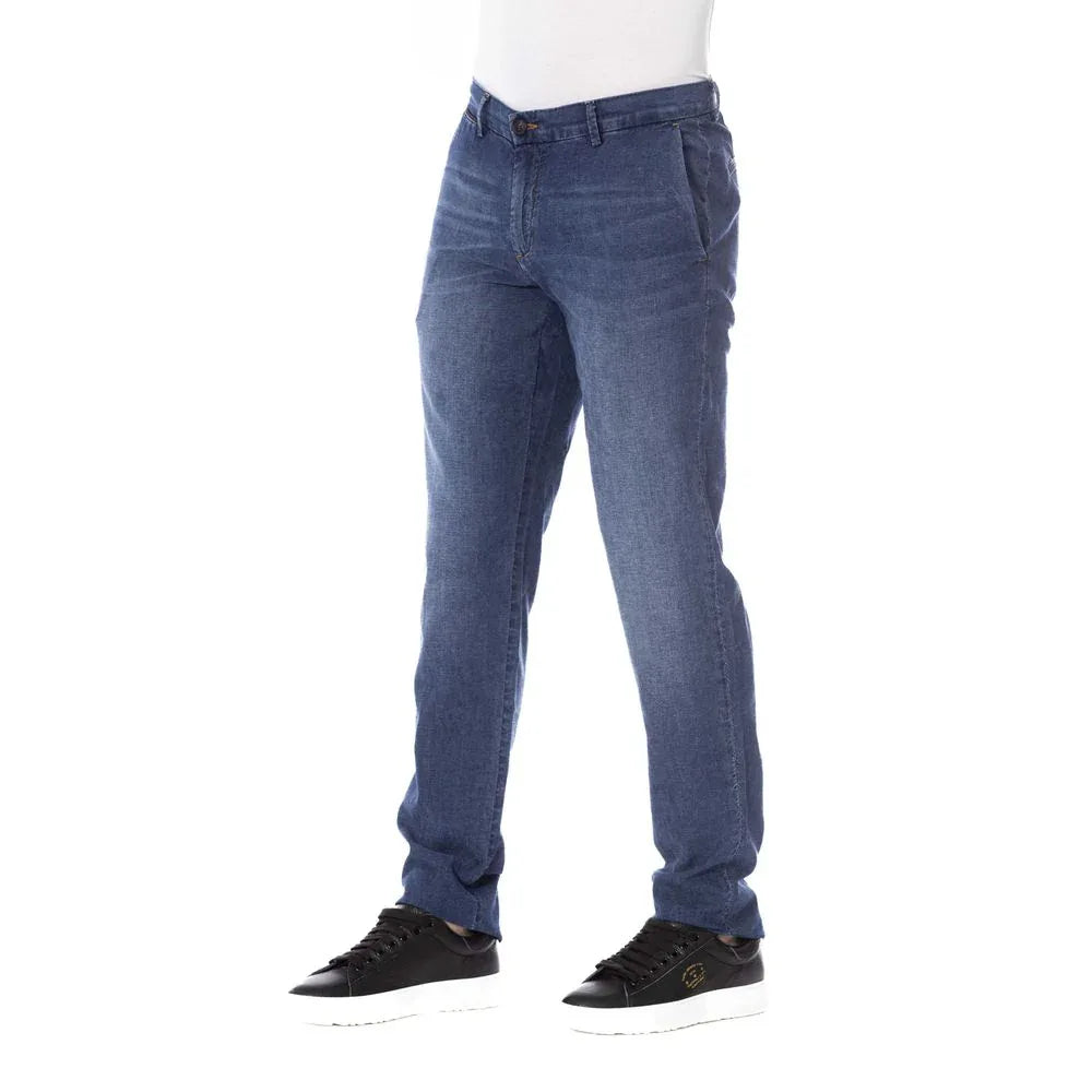 Trussardi Jeans Blue Cotton Men Jeans - Zeiniez