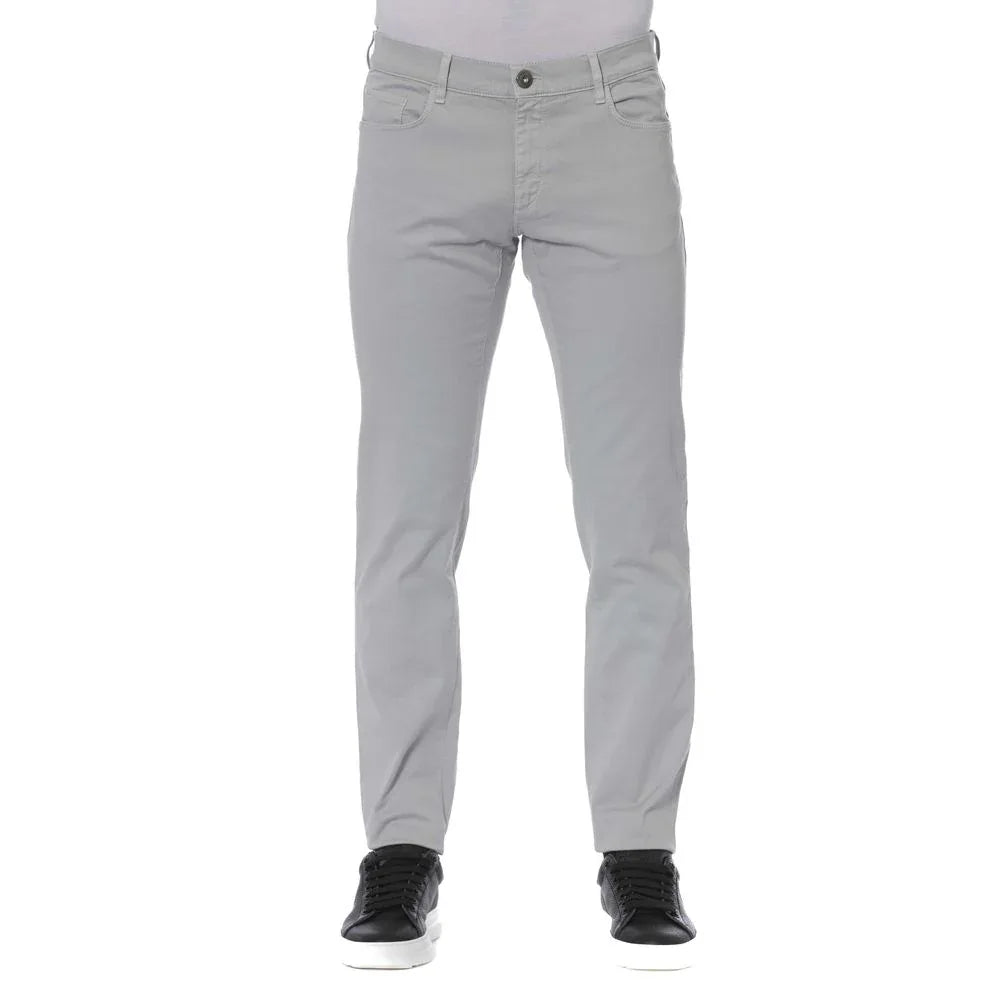 Trussardi Jeans Gray Cotton Men Jeans - Zeiniez