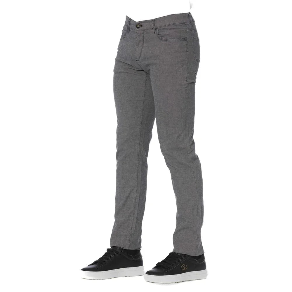 Trussardi Jeans Gray Cotton Men's Pants - Zeiniez