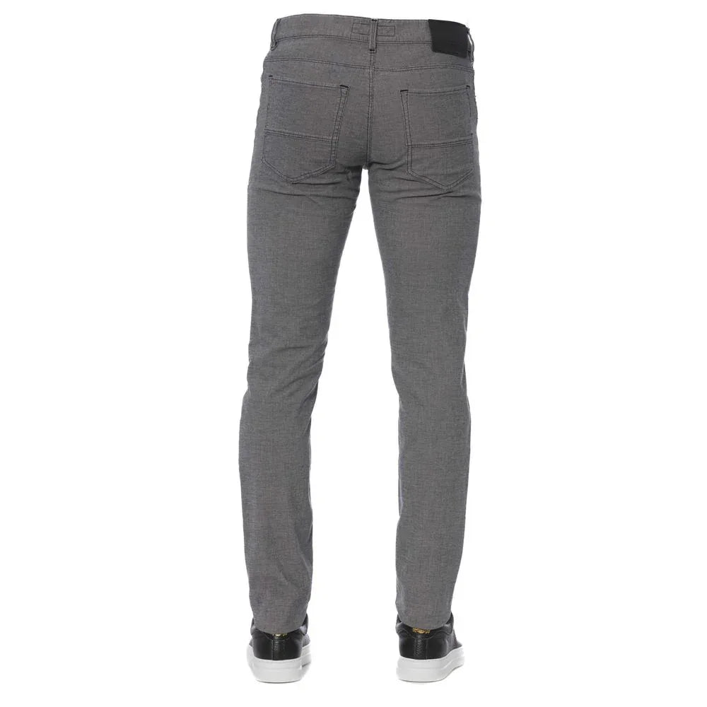 Trussardi Jeans Gray Cotton Men's Pants - Zeiniez