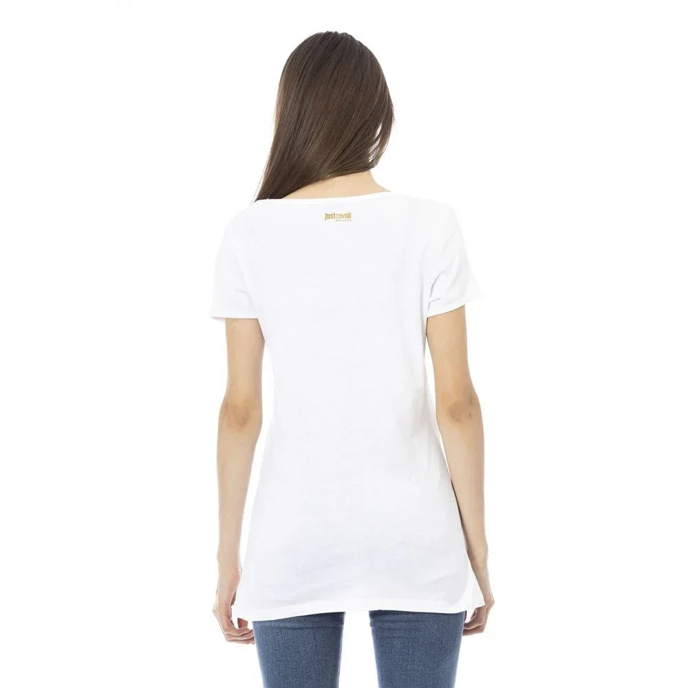 Just Cavalli White Cotton Women T-Shirt - Zeiniez