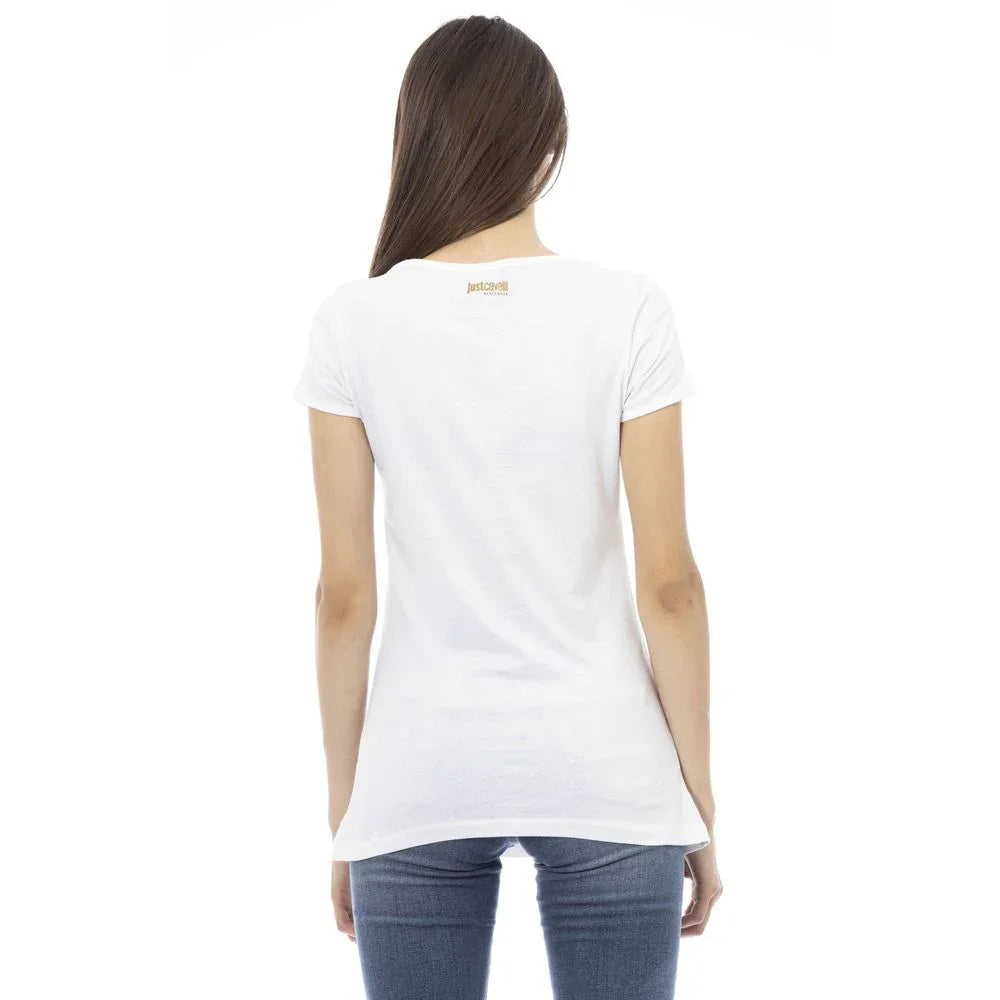 Just Cavalli White Cotton Women T-Shirt - Zeiniez