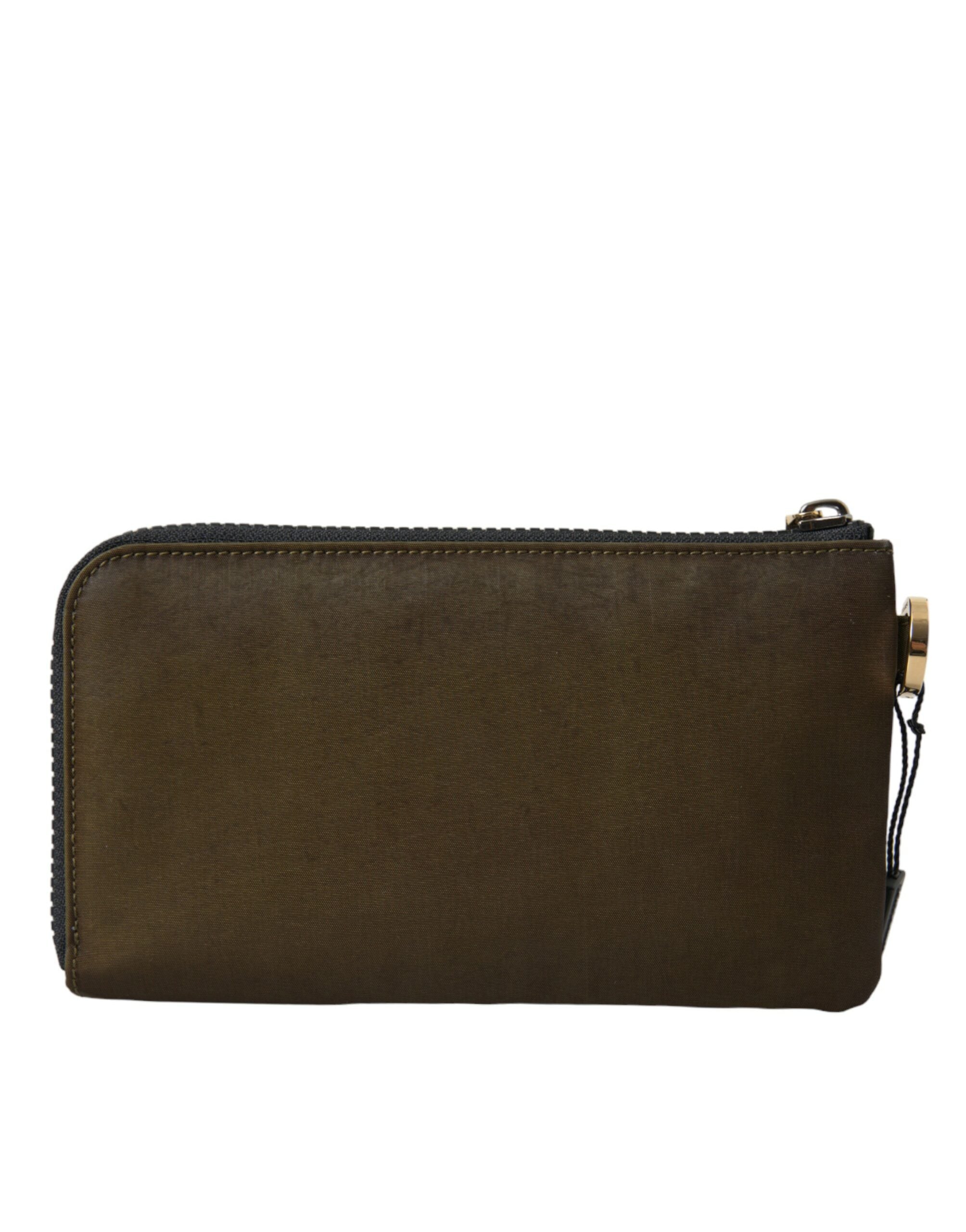 Dolce & Gabbana Dark Green Nylon Logo Multifunctional Kit 2 Pcs Set Bags - Zeiniez