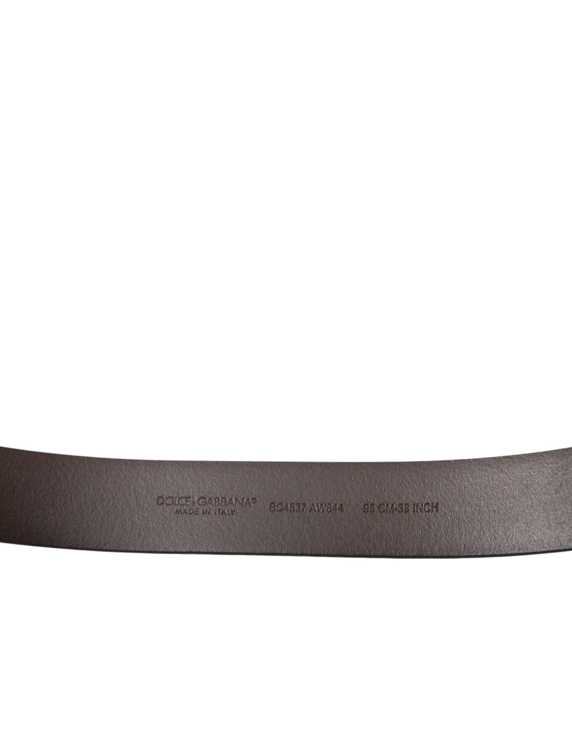 Dolce & Gabbana Brown Calf Leather Gold Metal Buckle Belt - Zeiniez