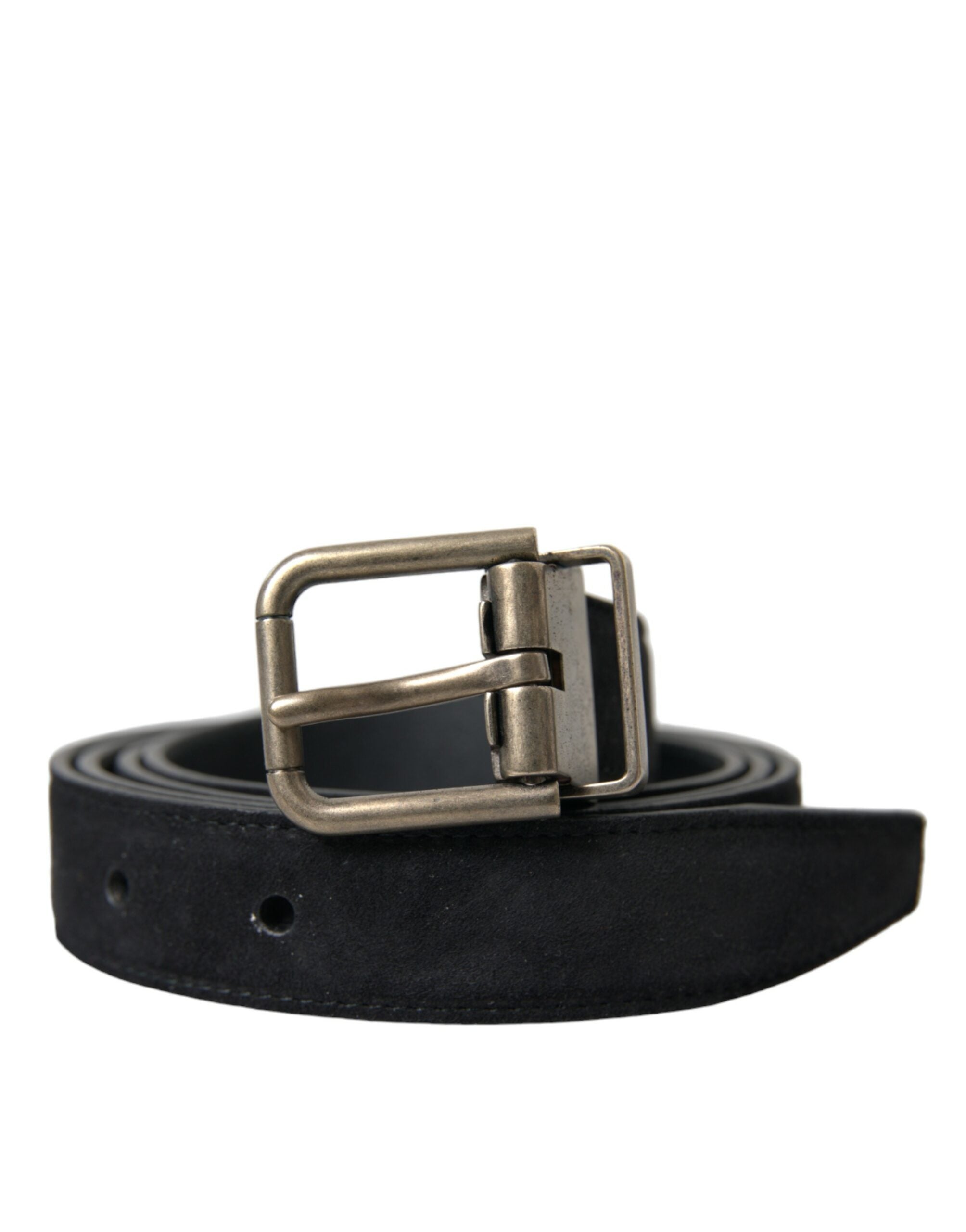Dolce & Gabbana Black Goat Leather Antique Metal Buckle Belt - Zeiniez
