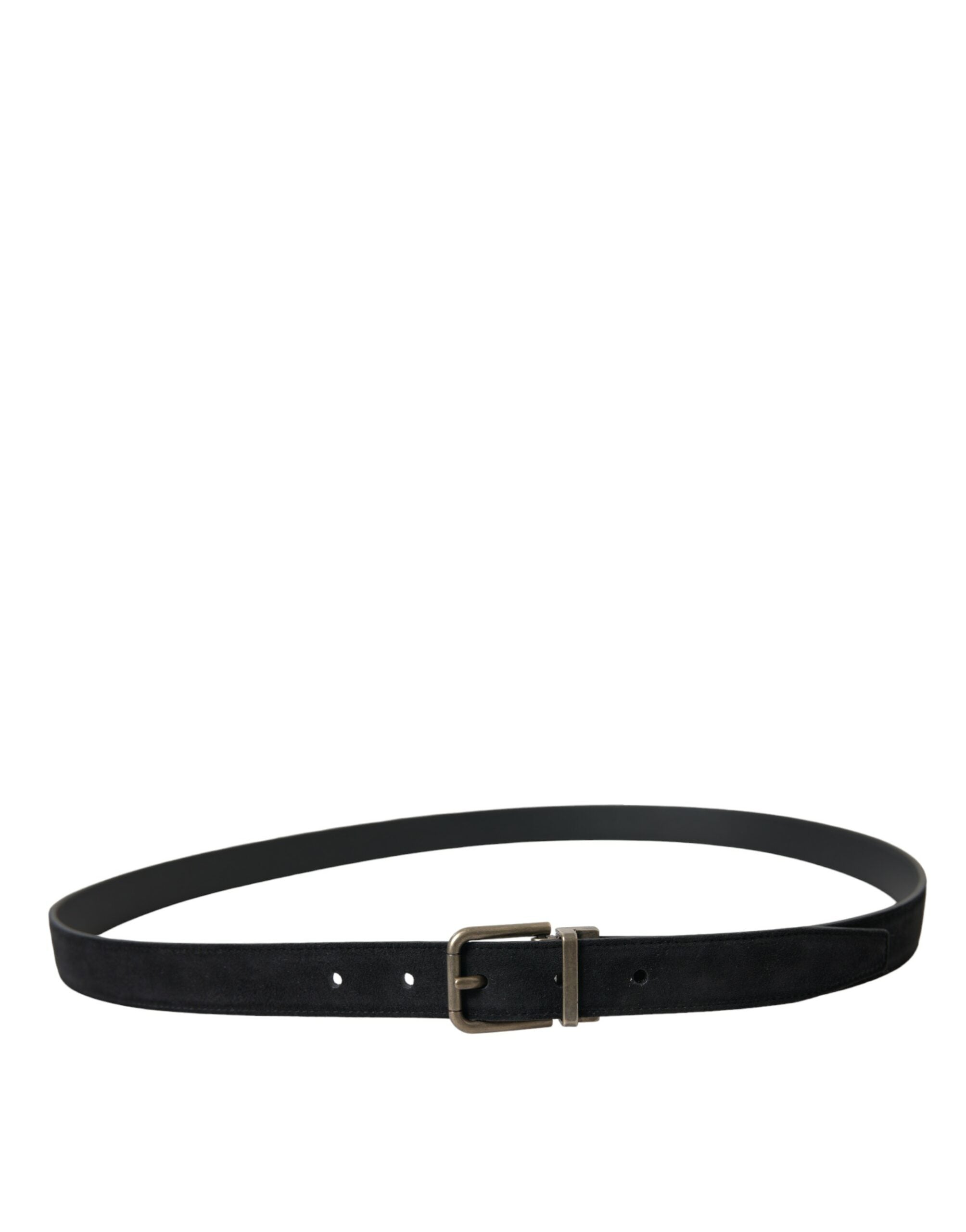 Dolce & Gabbana Black Goat Leather Antique Metal Buckle Belt - Zeiniez