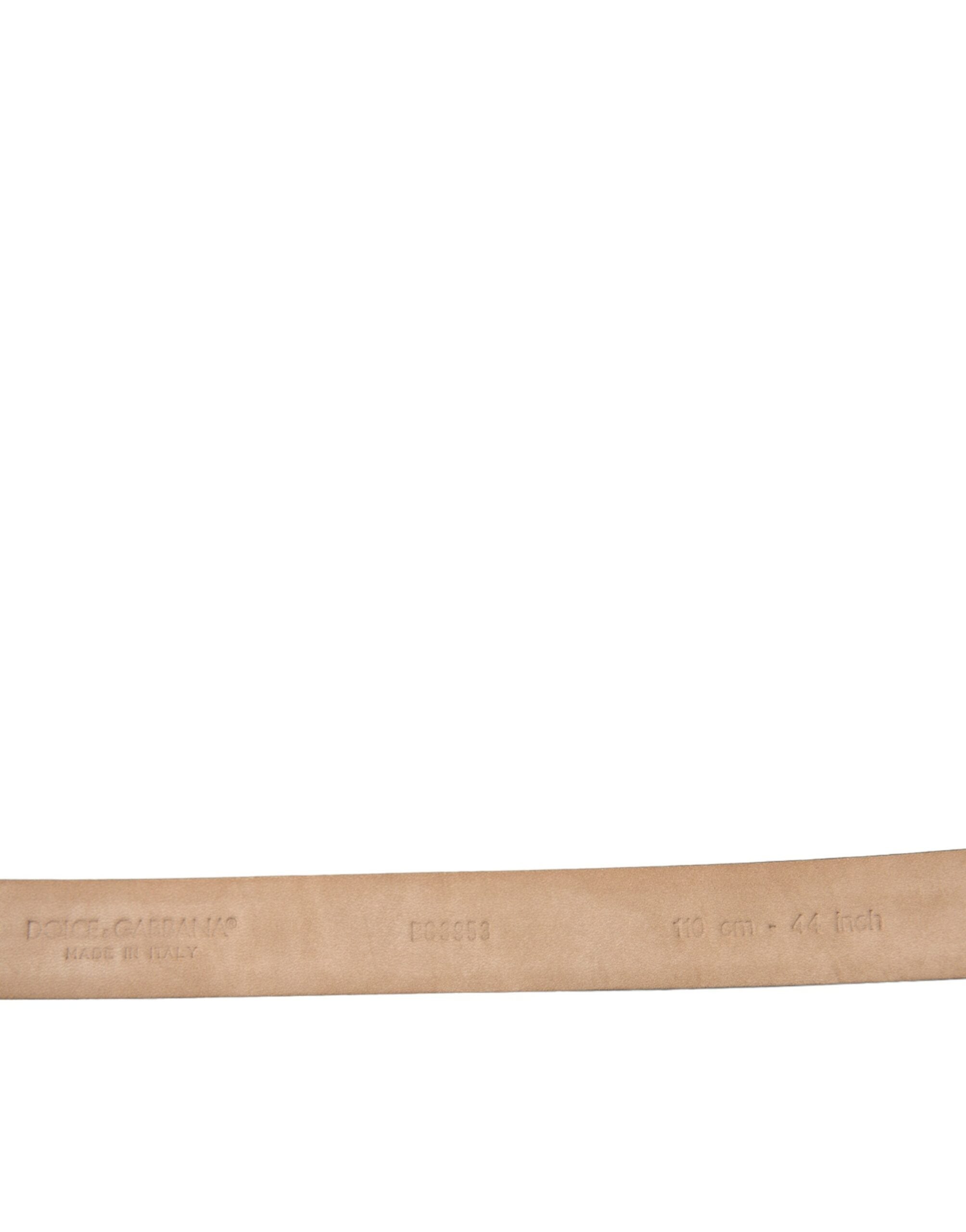 Dolce & Gabbana Dark Brown Leather Silver Metal Buckle Belt - Zeiniez