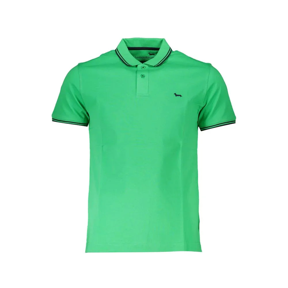 Harmont & Blaine Green Cotton Polo Shirt - Zeiniez