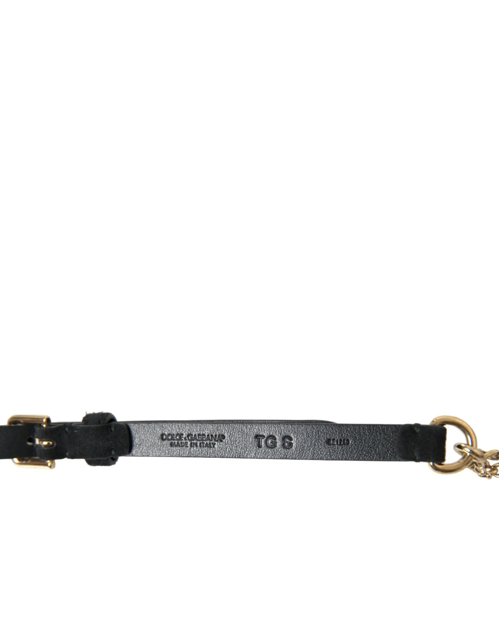 Dolce & Gabbana Black Suede Gold Chain Crystal Waist Belt - Zeiniez