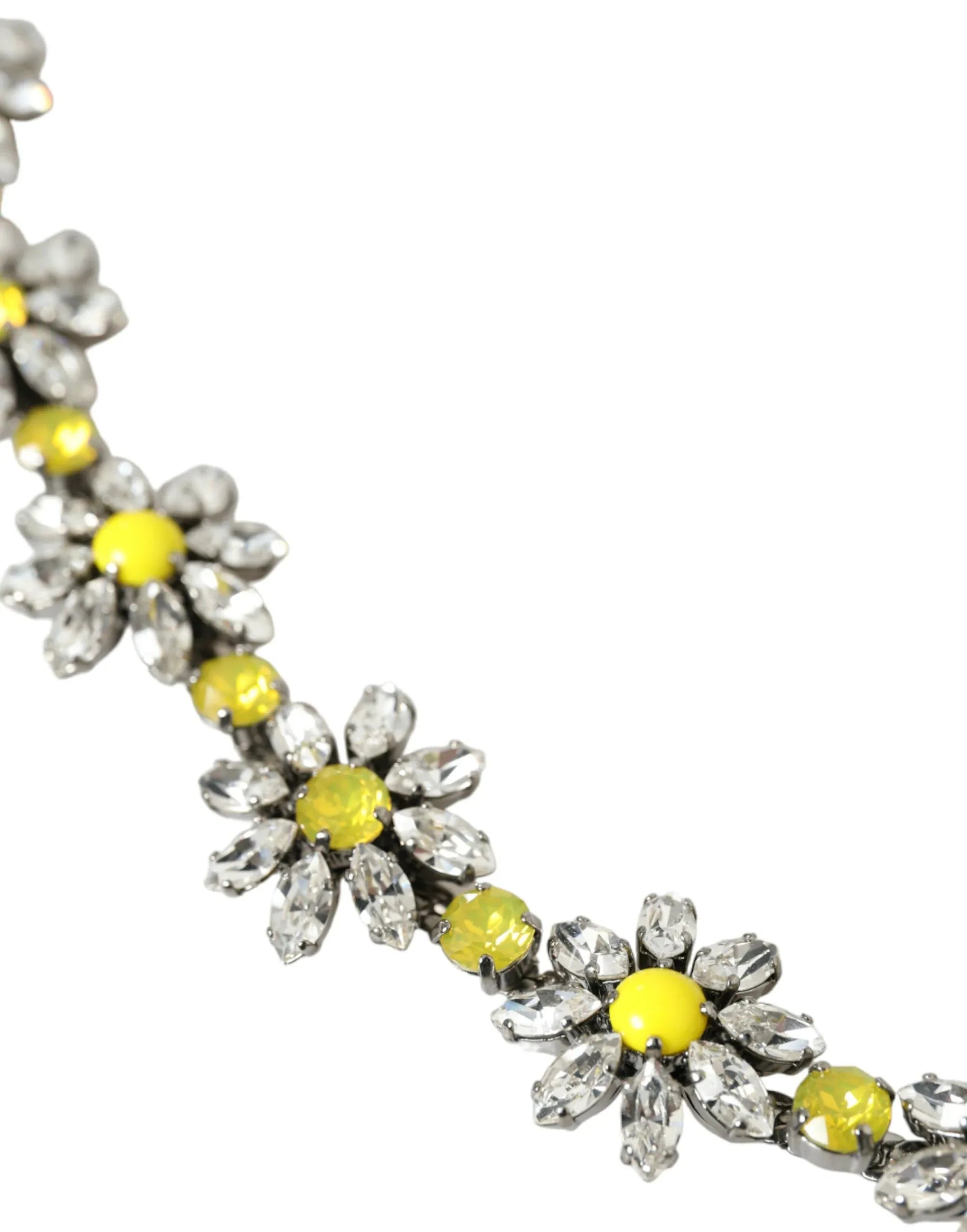 Dolce & Gabbana Black Daisy Crystal Dauphine Waist Belt - Zeiniez