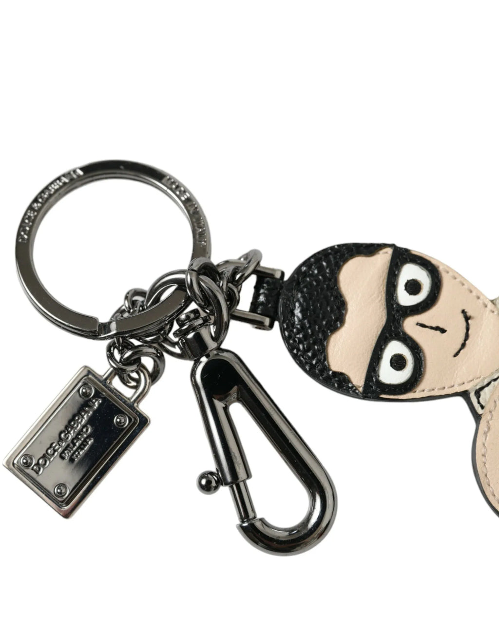 Dolce & Gabbana Leather Dominico Stefano #DGFAMILY Logo Badge Keychain - Zeiniez