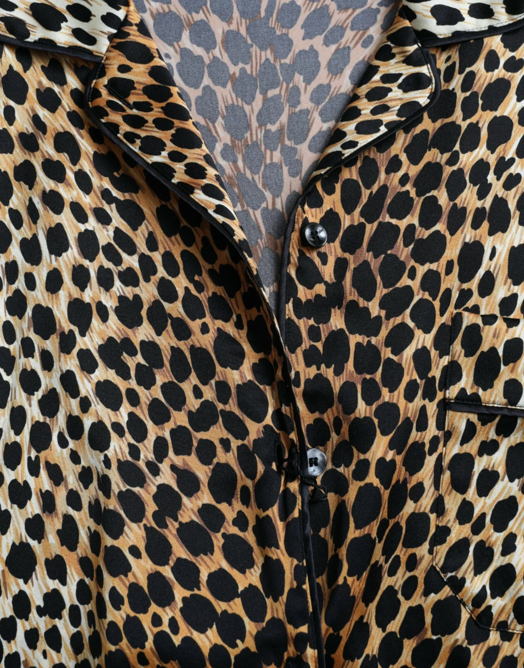 Dolce & Gabbana Brown Leopard Print Long Sleeves Blouse Top - Zeiniez