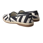 Dolce & Gabbana Black White Stripes Slip On Espadrille Shoes - Zeiniez