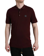 Dolce & Gabbana Maroon Collared Short Sleeves Polo T-shirt - Zeiniez