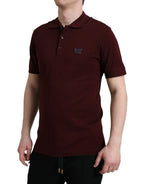 Dolce & Gabbana Maroon Collared Short Sleeves Polo T-shirt - Zeiniez