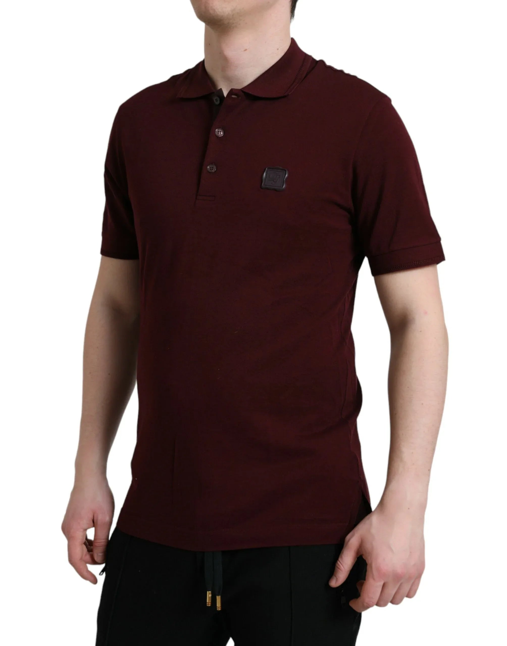 Dolce & Gabbana Maroon Collared Short Sleeves Polo T-shirt - Zeiniez