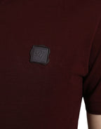 Dolce & Gabbana Maroon Collared Short Sleeves Polo T-shirt - Zeiniez
