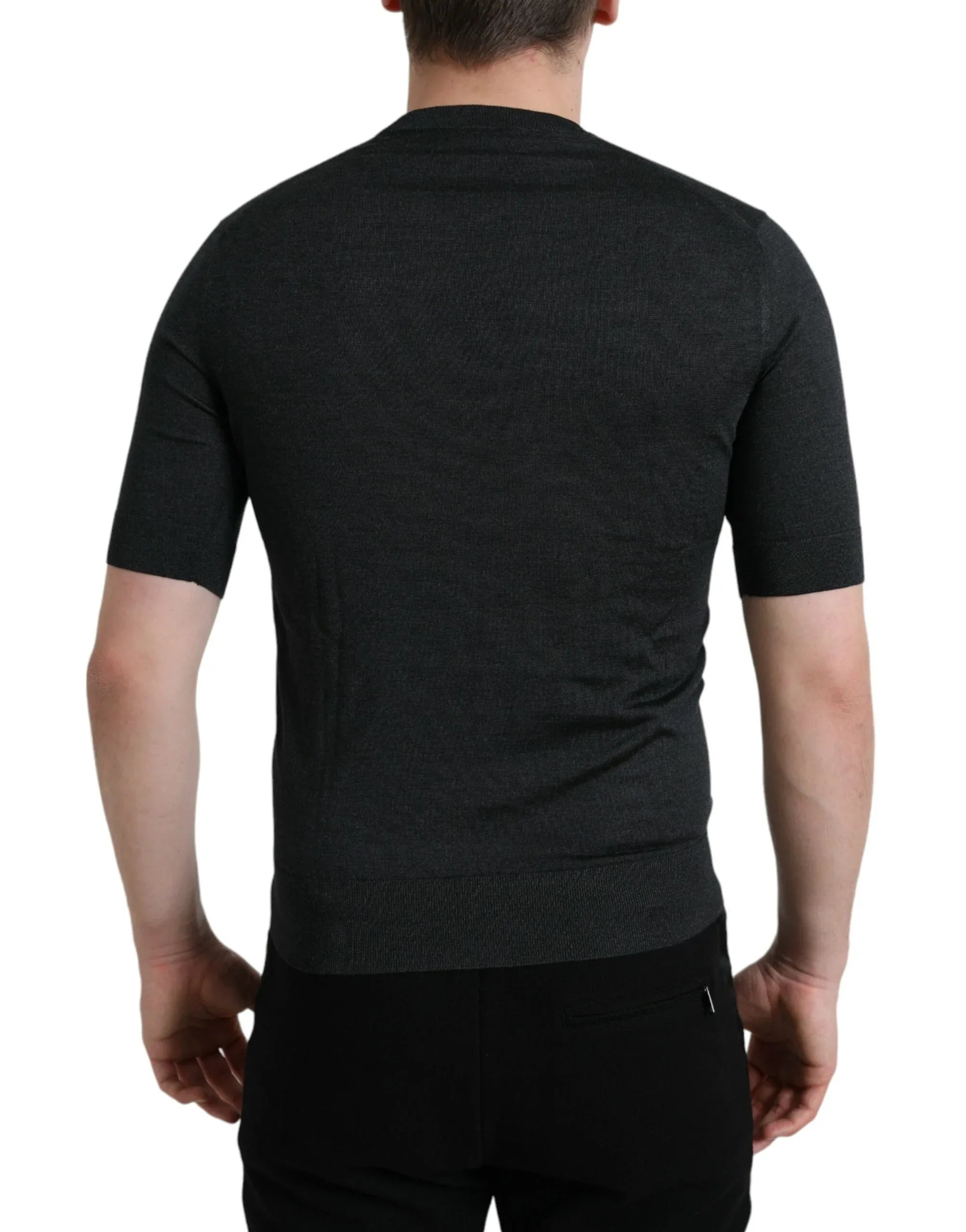 Dolce & Gabbana Dark Gray Crew Neck Short Sleeves T-shirt - Zeiniez