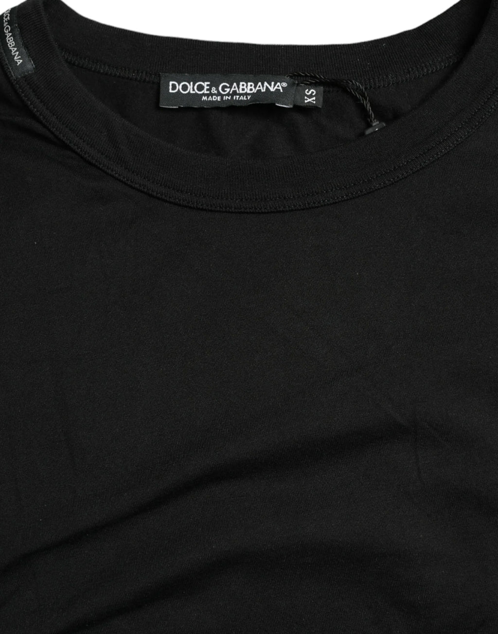 Dolce & Gabbana Black Logo Embossed Crew Neck Short Sleeves T-shirt - Zeiniez
