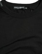 Dolce & Gabbana Black Logo Embossed Crew Neck Short Sleeves T-shirt - Zeiniez