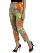 Dolce & Gabbana Multicolor Tie Dye Sequined High Waist Cropped Pants - Zeiniez