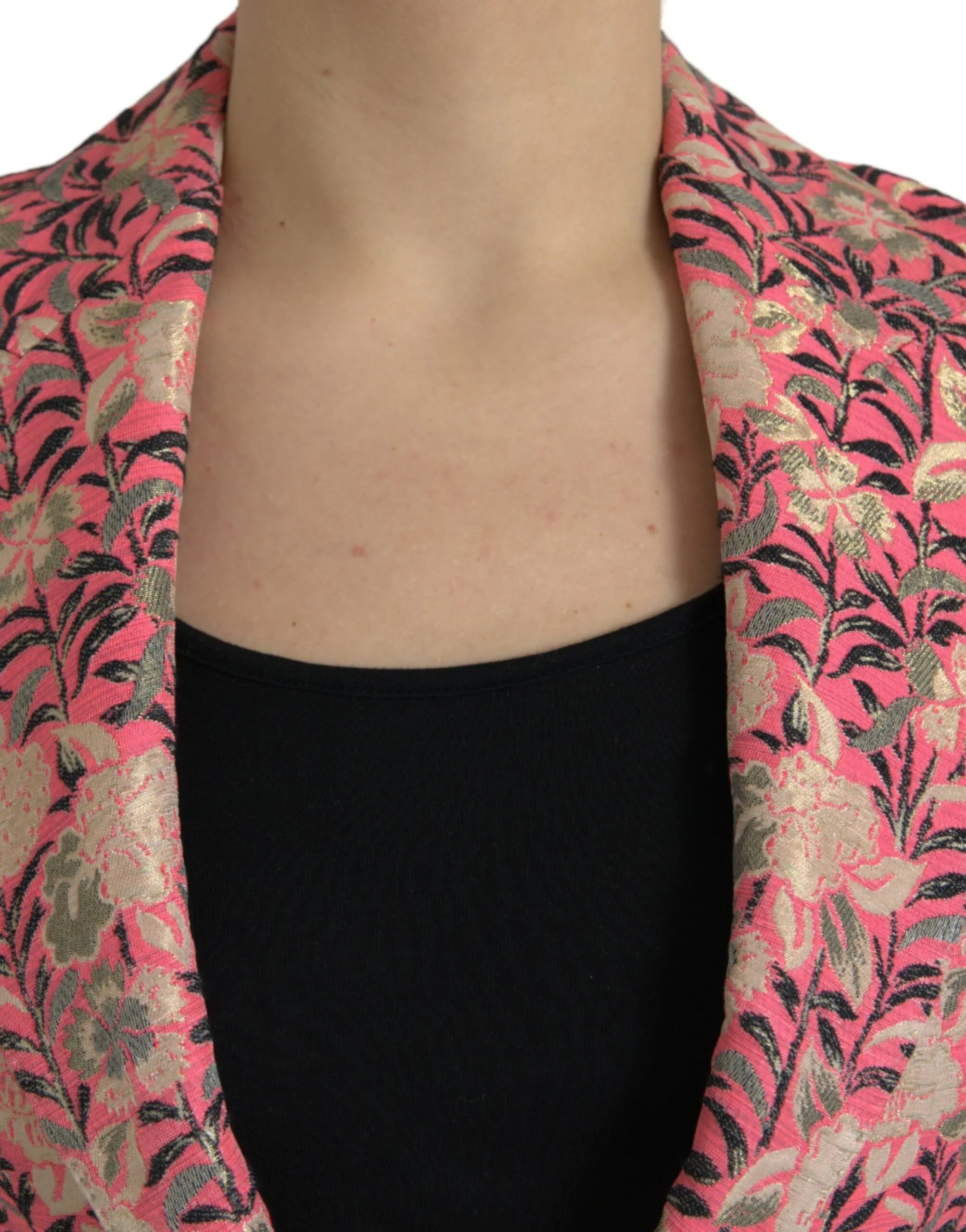 Dolce & Gabbana Pink Floral Jacquard Slim Fit 2 Piece Suit - Zeiniez