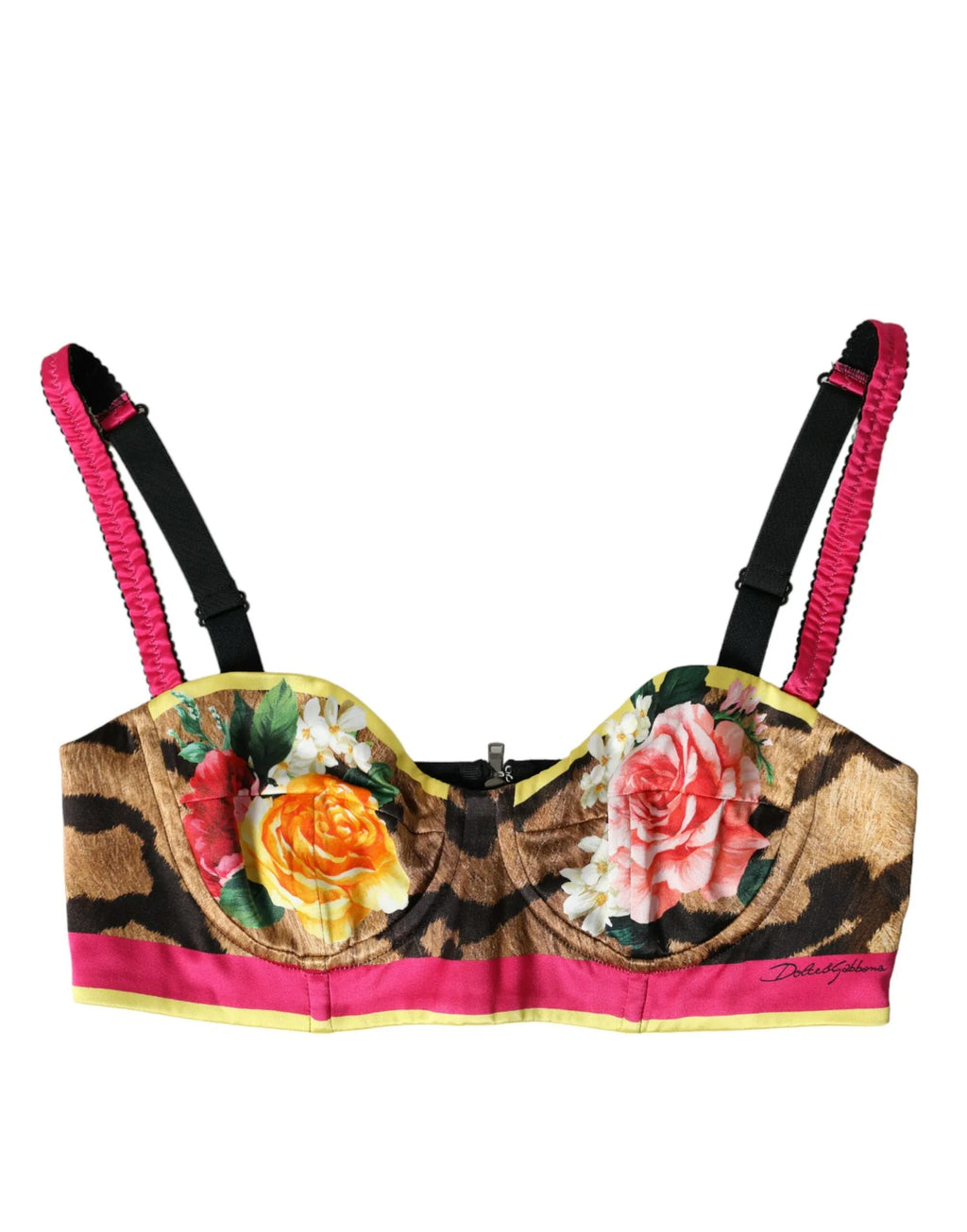Dolce & Gabbana Multicolor Floral Sleeveless Bustier Crop Top - Zeiniez