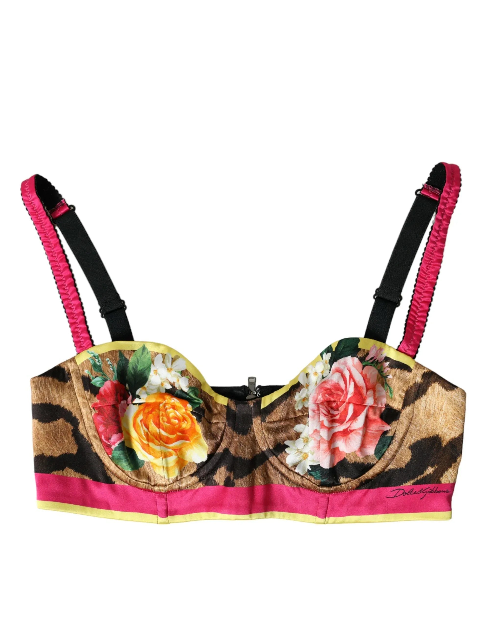 Dolce & Gabbana Multicolor Floral Sleeveless Bustier Crop Top - Zeiniez