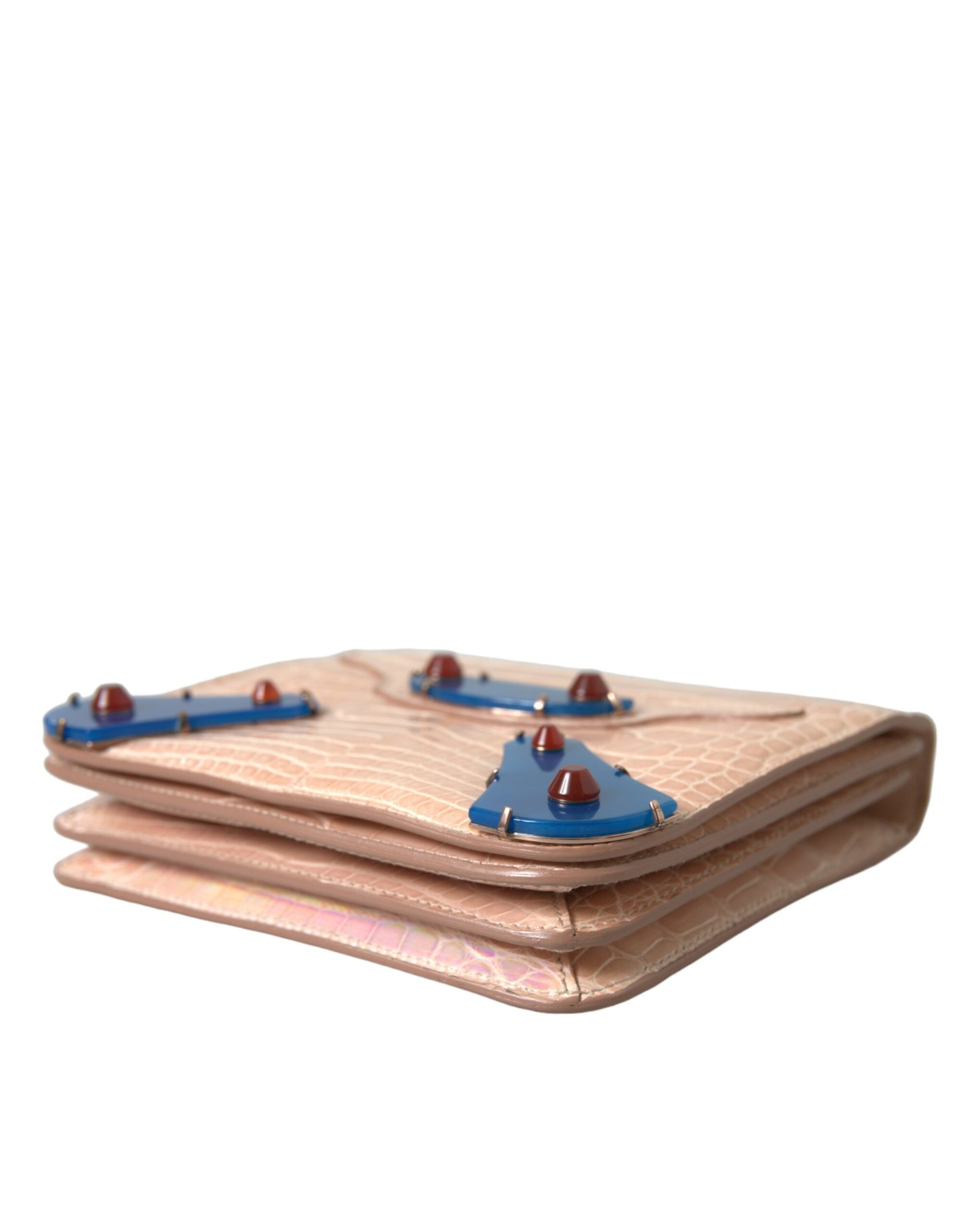 Balenciaga Beige Blue Agate Exotic Leather Gold Chain Purse Bag - Zeiniez