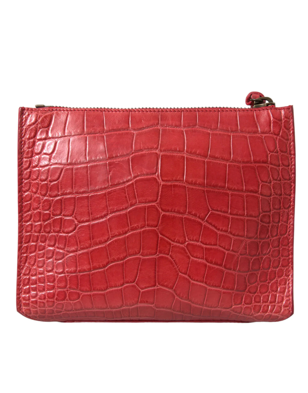 Balenciaga Red Exotic Skin Leather Classic Pouch Purse Wristlet Bag - Zeiniez