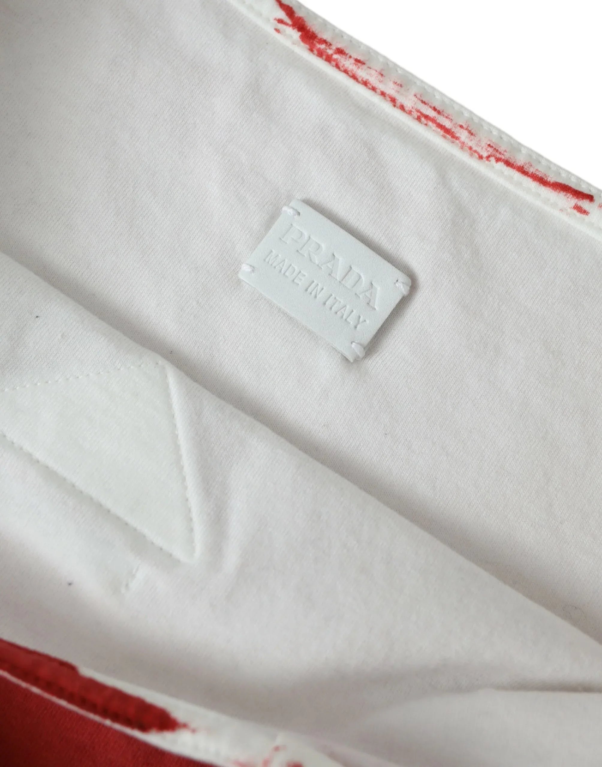 Prada Red Jersey Fabric Logo Shoulder Shopping Tote Bag - Zeiniez