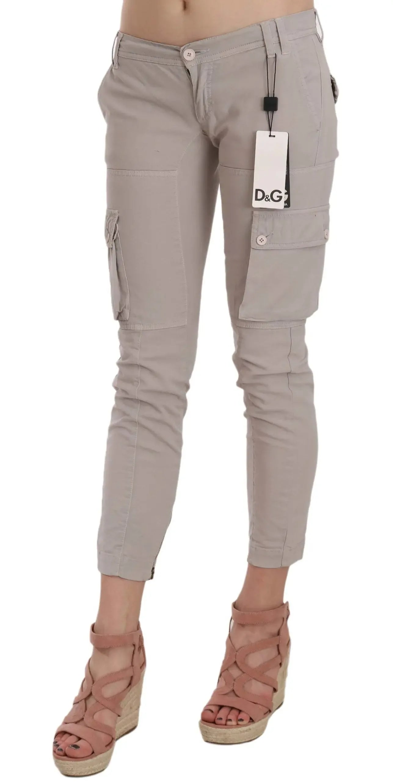 Dolce & Gabbana Casual Fitted Khaki Trousers Pants - Zeiniez