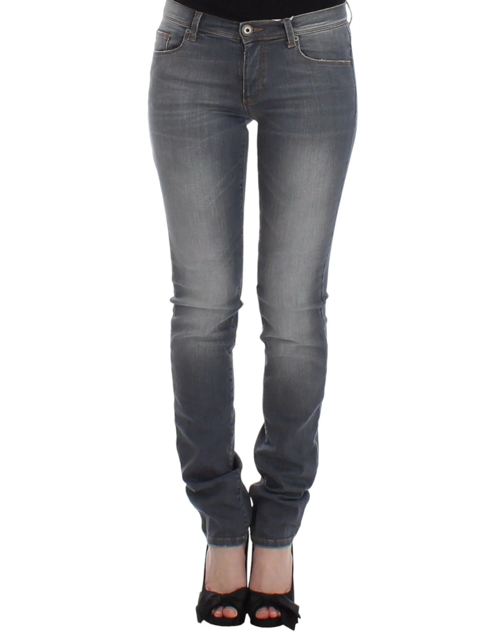Ermanno Scervino Gray Slim Jeans Denim Pants Skinny Leg Stretch - Zeiniez