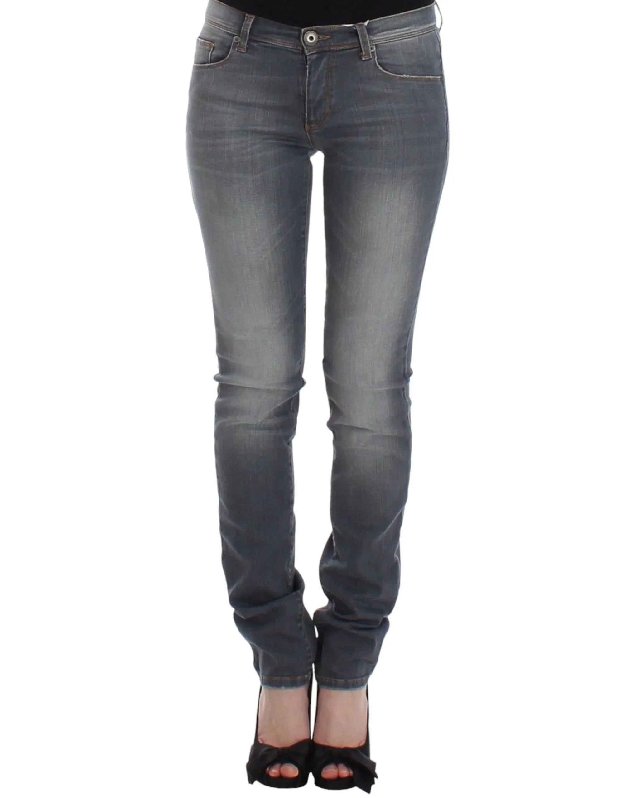 Ermanno Scervino Gray Slim Jeans Denim Pants Skinny Leg Stretch - Zeiniez