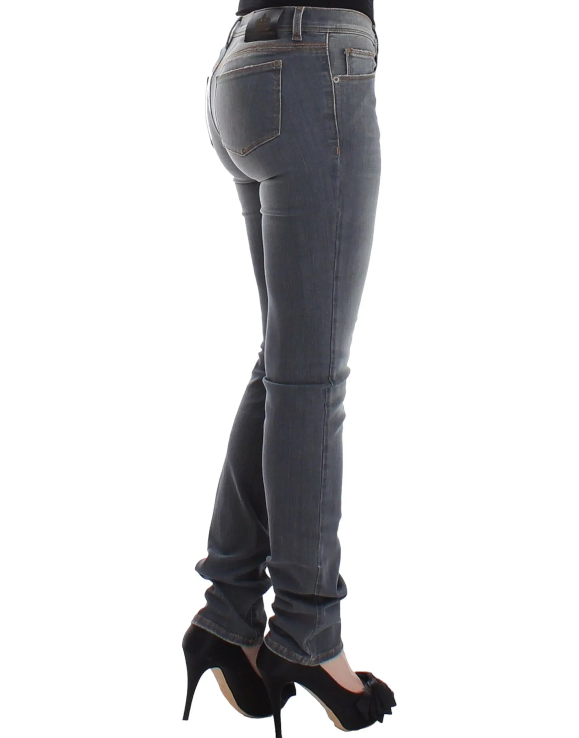Ermanno Scervino Gray Slim Jeans Denim Pants Skinny Leg Stretch - Zeiniez