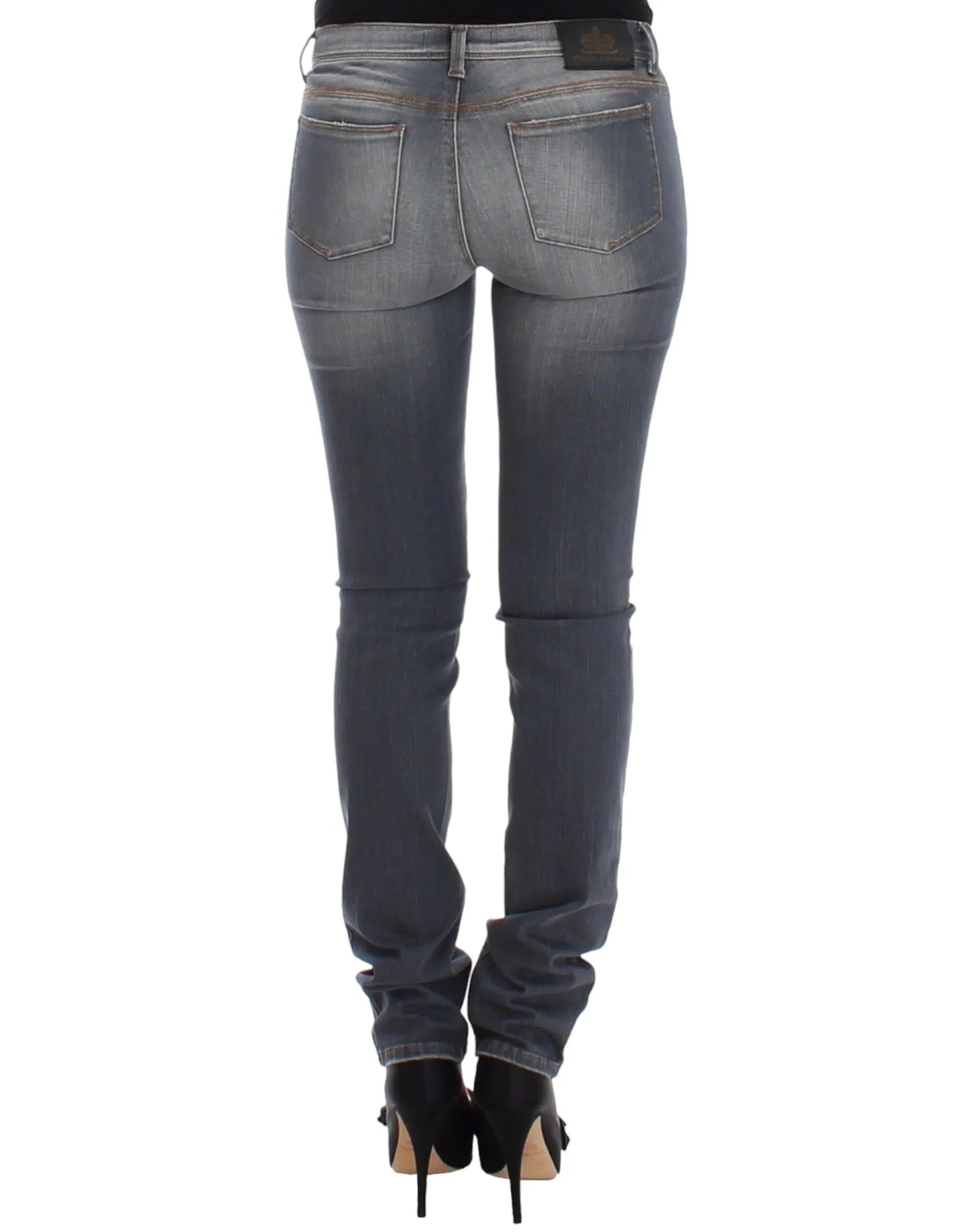 Ermanno Scervino Gray Slim Jeans Denim Pants Skinny Leg Stretch - Zeiniez