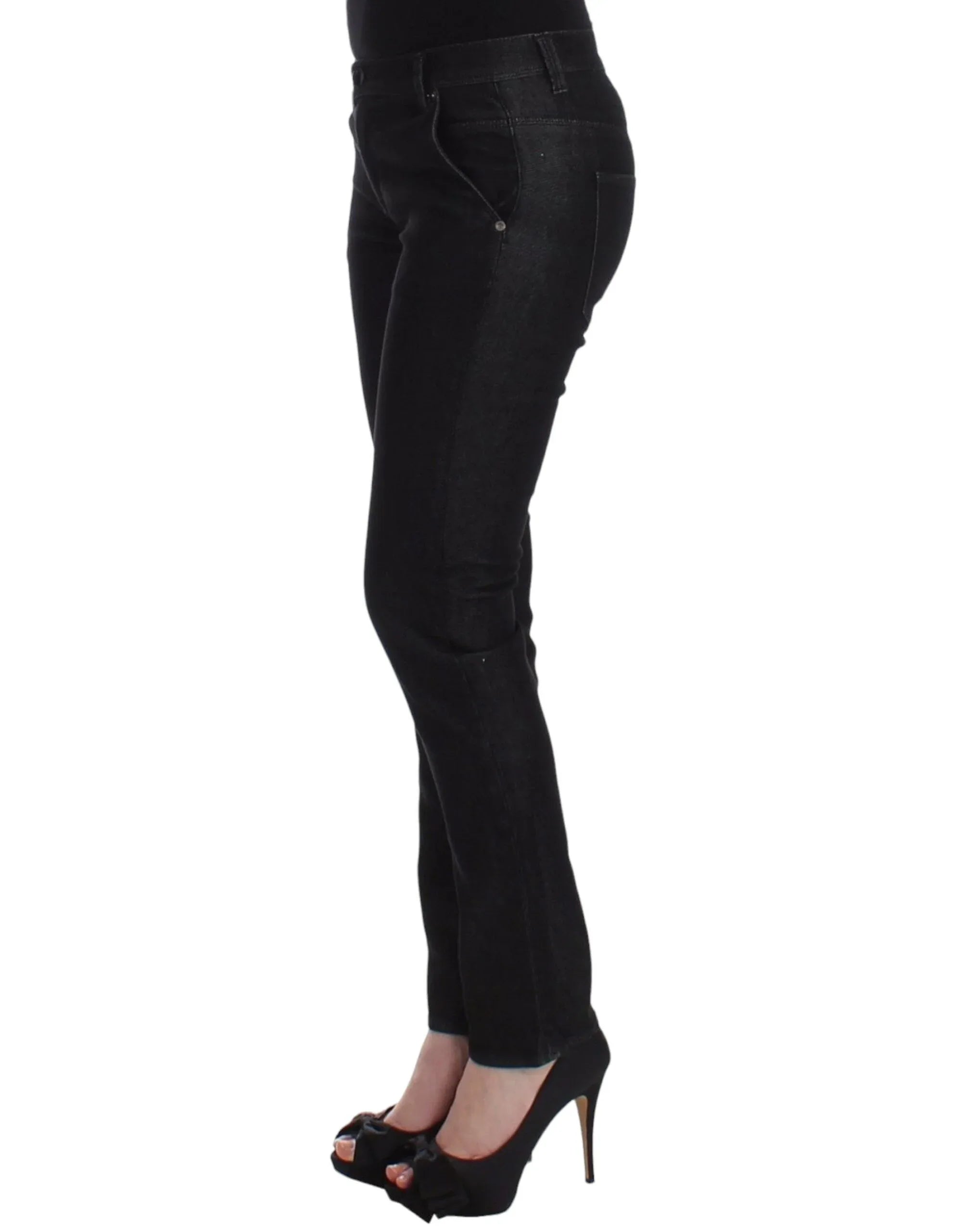 Ermanno Scervino Black Slim Jeans Denim Pants Skinny Leg Stretch - Zeiniez
