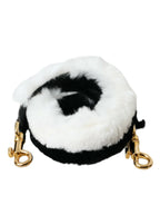 Dolce & Gabbana Black White Lapin Fur Accessory Shoulder Strap - Zeiniez