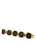 Dolce & Gabbana Gold Brass ROYAL Enamel Set of 5 Ring - Zeiniez