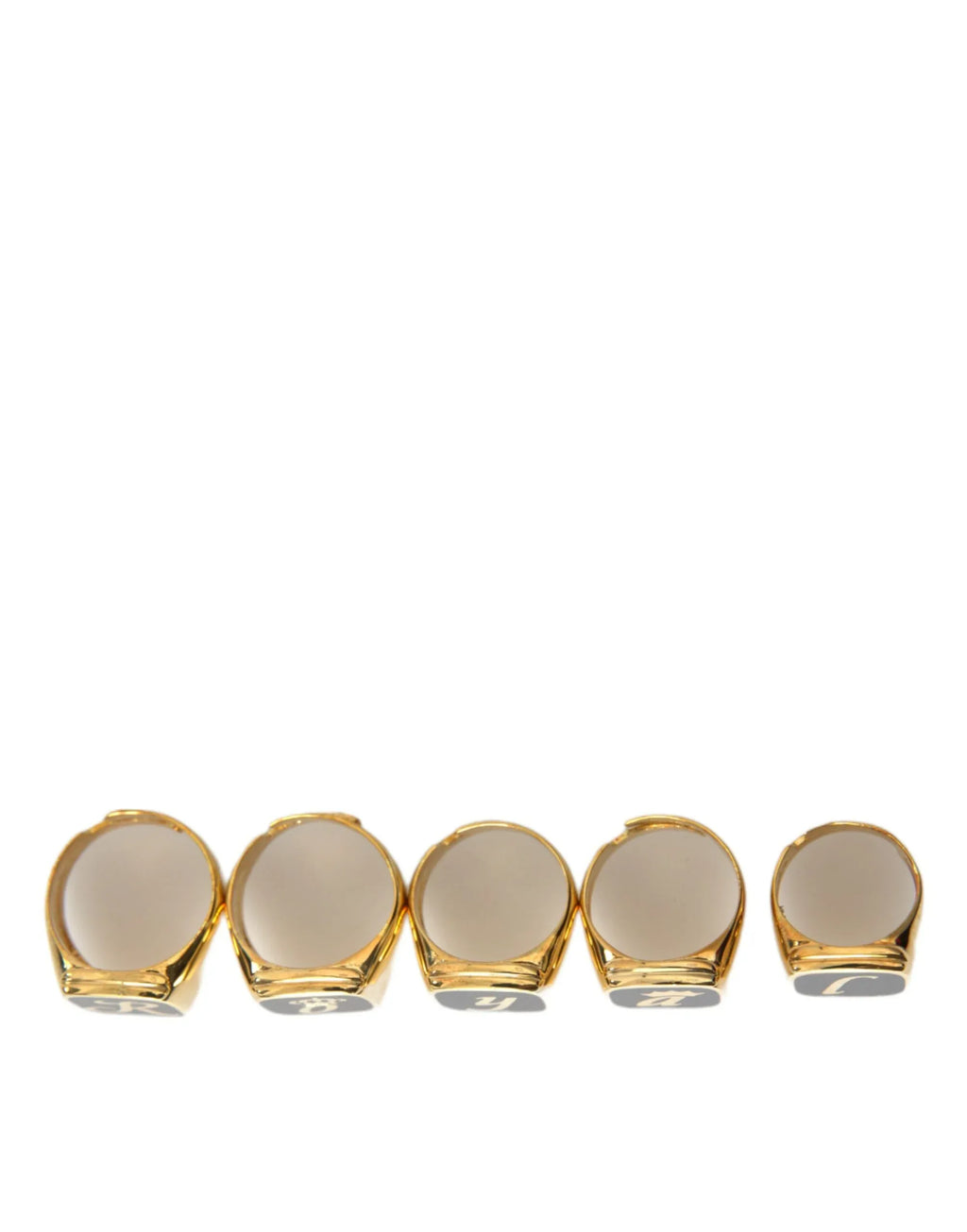 Dolce & Gabbana Gold Brass ROYAL Enamel Set of 5 Ring - Zeiniez