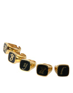 Dolce & Gabbana Gold Brass ROYAL Enamel Set of 5 Ring - Zeiniez