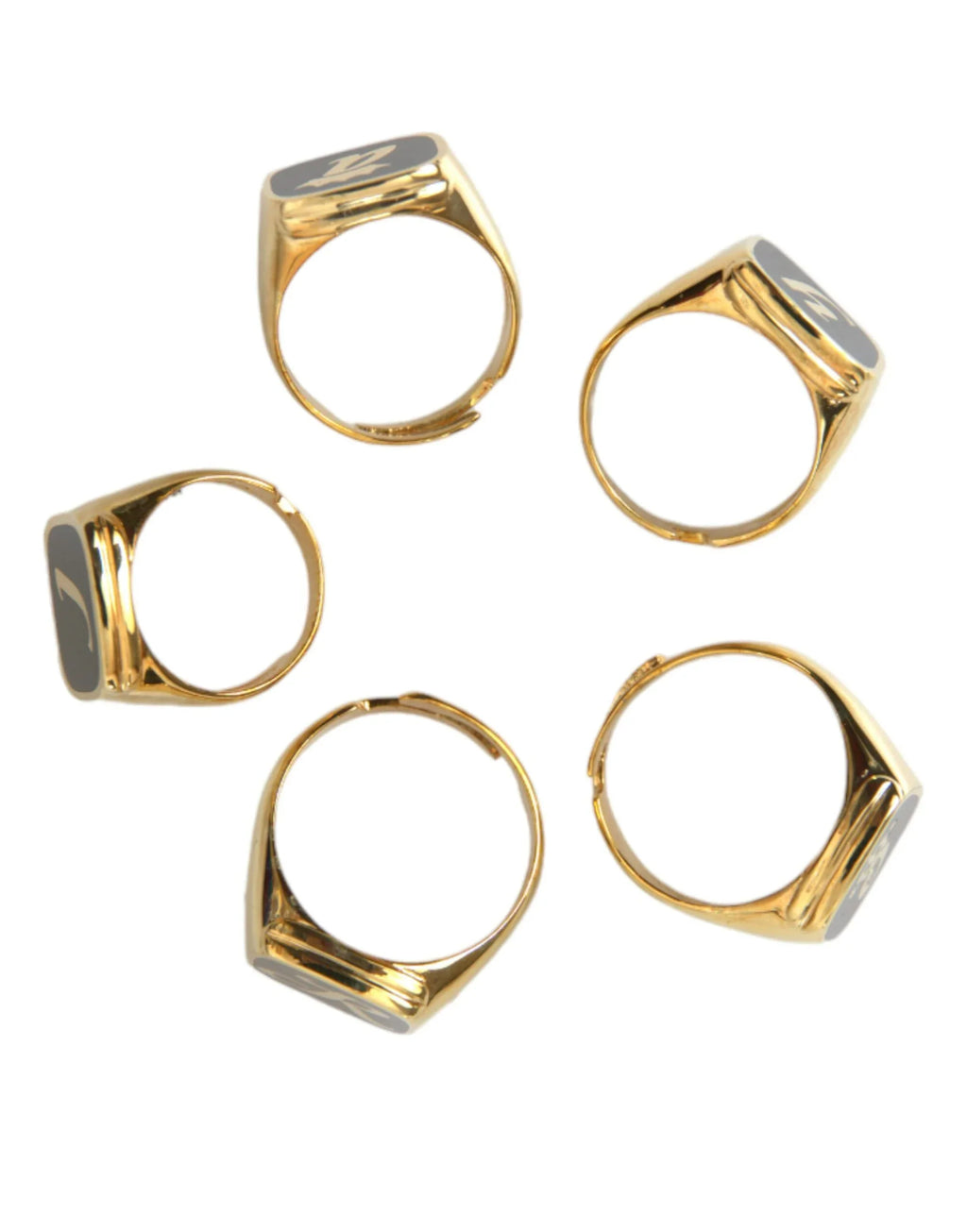 Dolce & Gabbana Gold Brass ROYAL Enamel Set of 5 Ring - Zeiniez