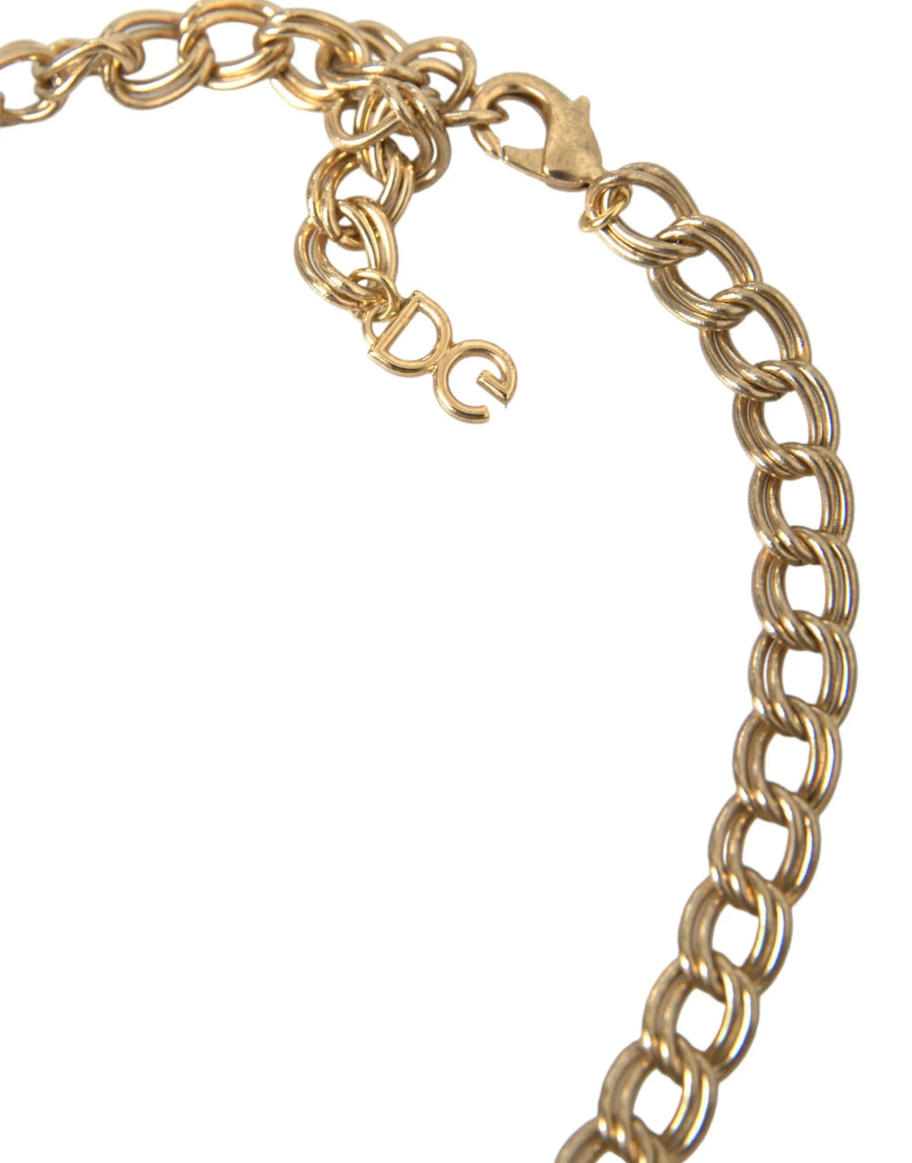 Dolce & Gabbana Gold Chain Rose Cross Strawberry Star Pendant Necklace - Zeiniez